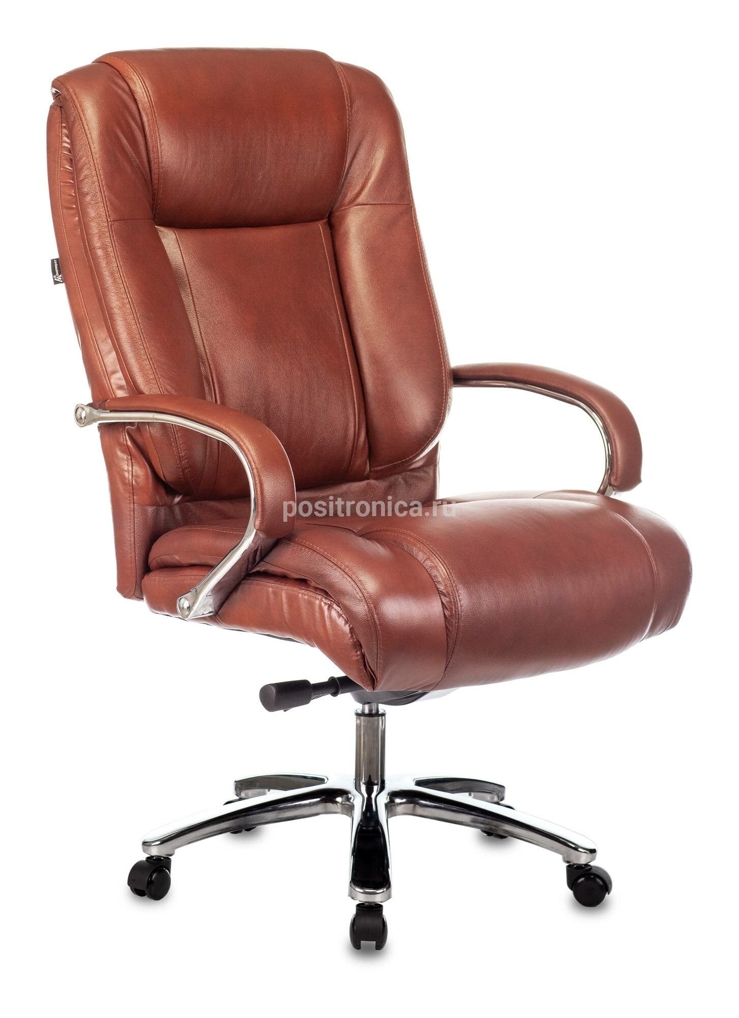 Кресло руководителя Бюрократ T-9925SL, обивка: кожа, цвет: светло-коричневый