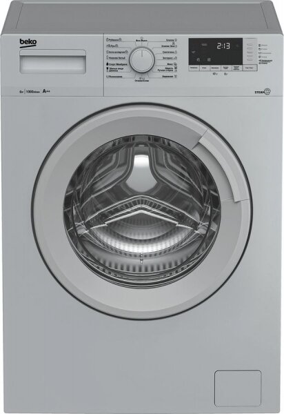 Стиральная машина BEKO WSRE6512ZSS, серебристый