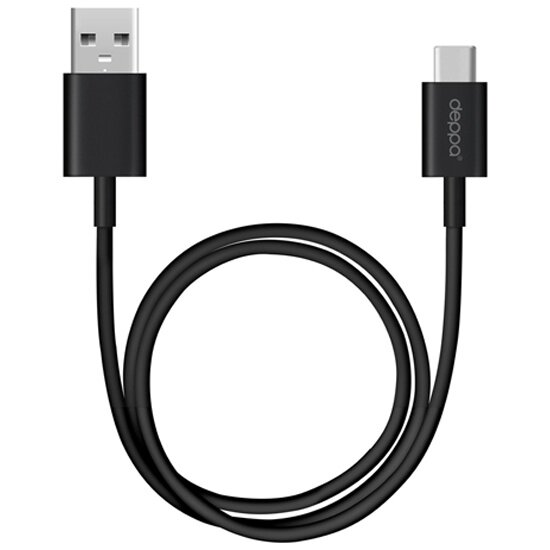 Кабель DEPPA USB A - USB Type-C (USB-C), USB 3.0, 1.2м, черный (72206)