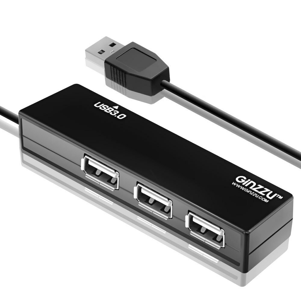 Концентратор Ginzzu Gr-334ub 4-х портовый USB 3.0/2.0 концентратор - 1 порт USB 3.0 + 3 порта USB 2