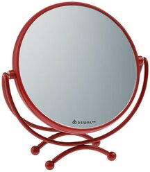 Зеркало косметическое Dewal Mr-320red в красной оправе, пластик/металл 18,5x19 см