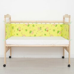 Baby-22 Бортик "Мишки с медом", 4 части (2 части: 30*60 см, 2 части: 30*120 см), цвет салатовый 542