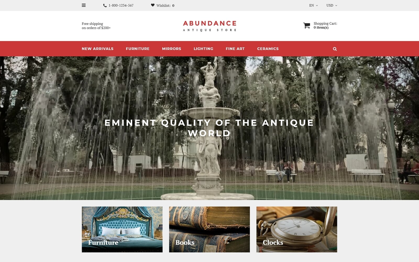 Abundance Шаблон OpenCart