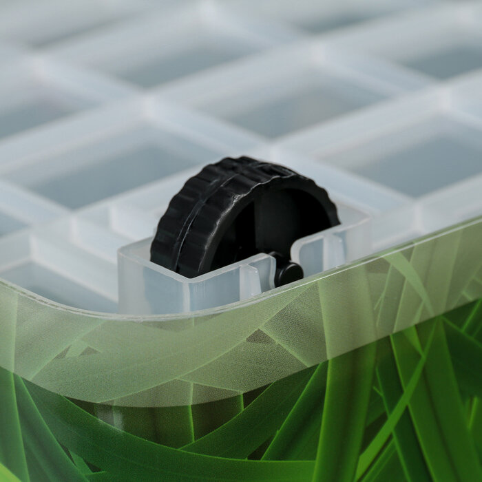 Росспласт Контейнер для хранения с крышкой «Hide box. Трава», 50 л, 60×38×31 см, на колёсиках, микс - фотография № 4