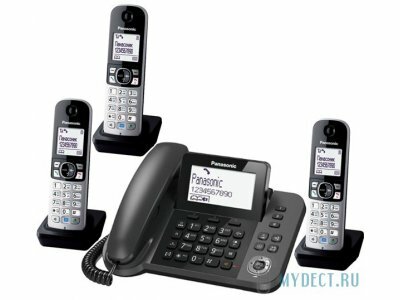 Радиотелефон с тремя трубками Panasonic KX-TGF3203 (3 радиотрубки в комплекте)