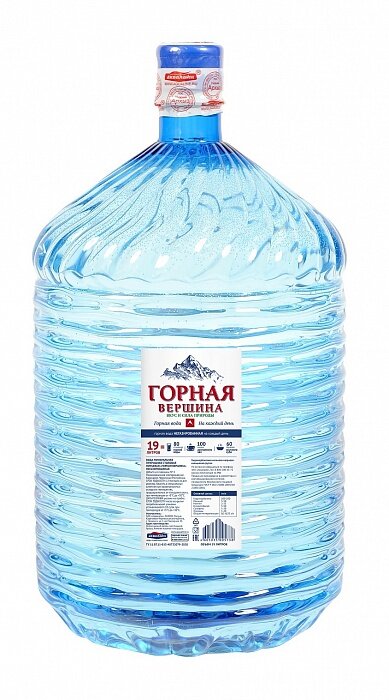 Вода питьевая "Горная вершина" 19 литров, ПЭТ (разовые)