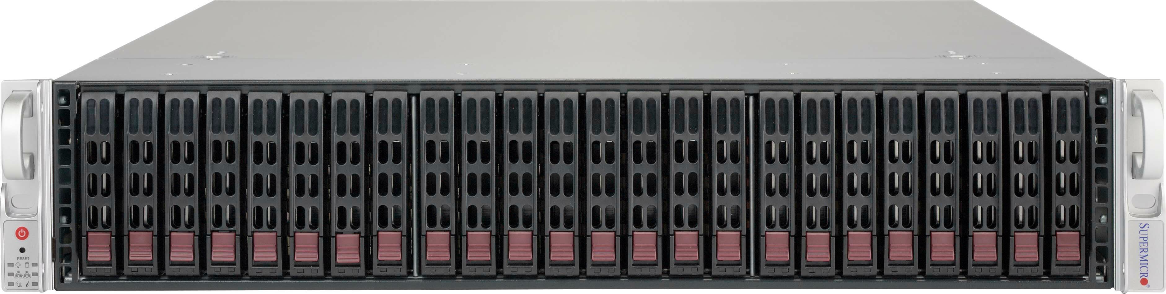 Система хранения данных Supermicro Полка расширения Supermicro CSE-216BE1C-R609JBOD SC216B JBOD 2U 24хSFF FC iSCSI SAS 12Gb FC SAS 4 PSU 2