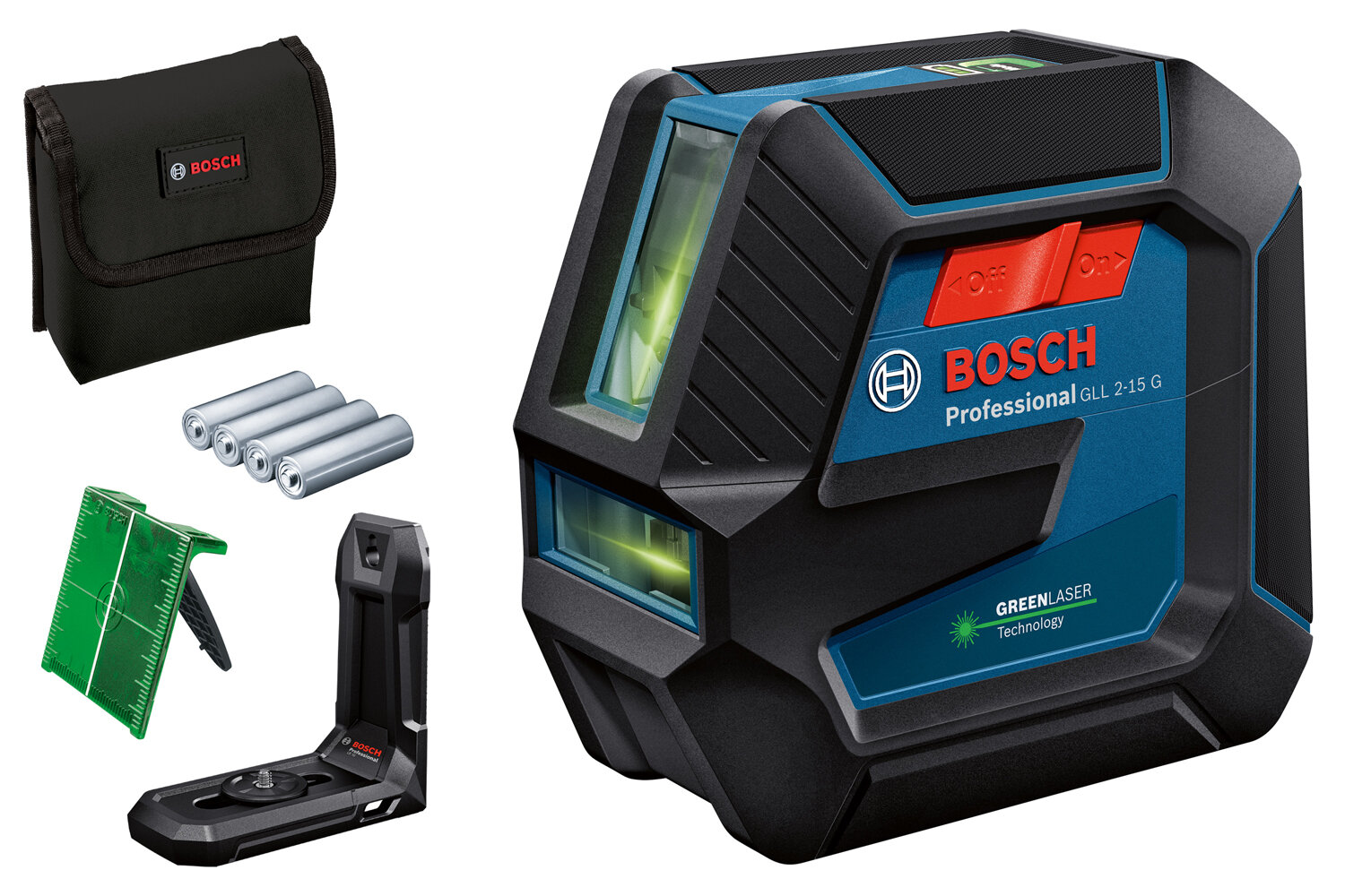 Линейный лазерный нивелир Bosch GLL 2-15 G+LB10 (0601063W00)