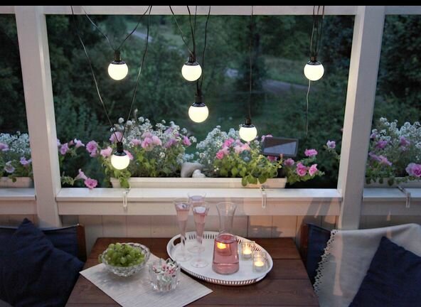 Садовая гирлянда-светильники MILK BALLS, 6 тёплых белых LED-ламп, солнечная батарея, 5+2 м, STAR trading 477-57