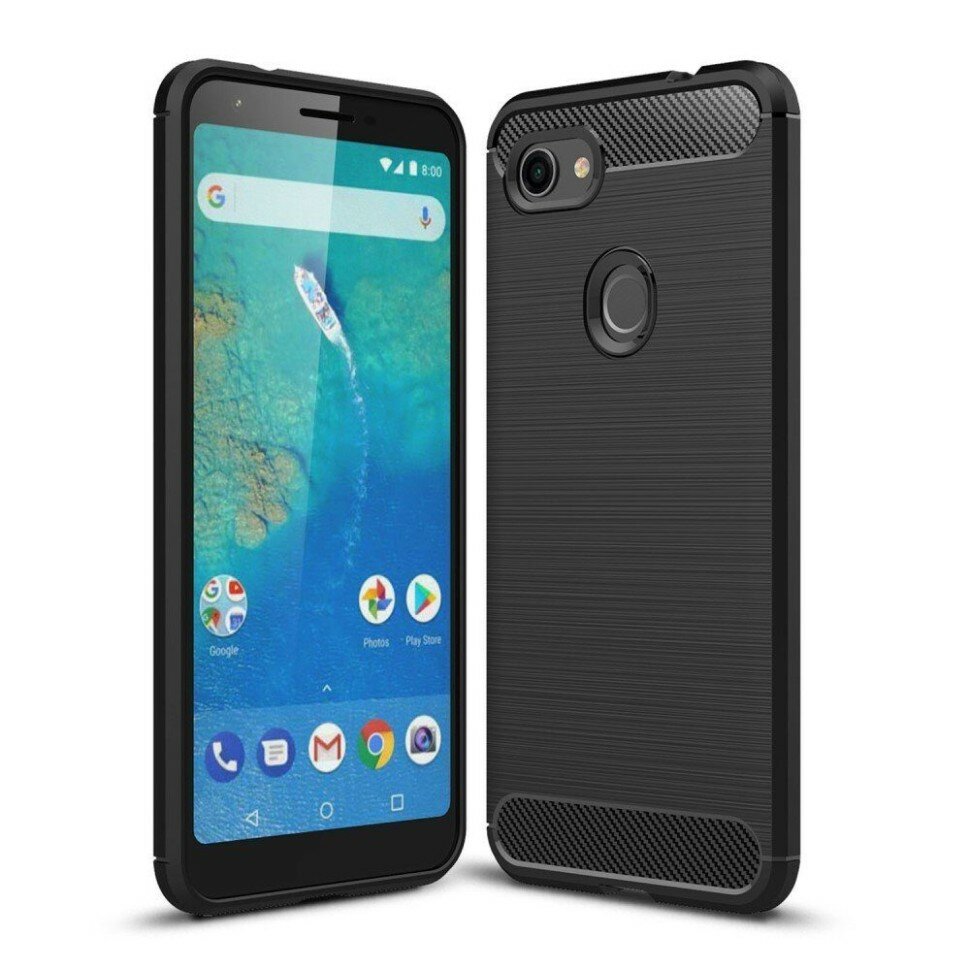 Чехол-накладка Carbon Fibre для Google Pixel 3a XL (черный)