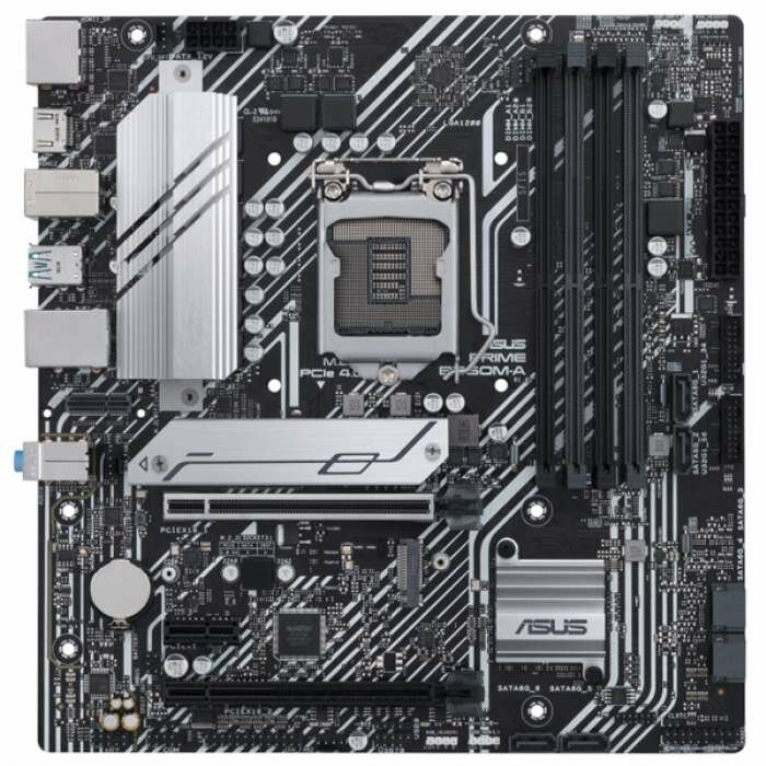 Материнская плата ASUS PRIME B560M-A, LGA1200, B560, 4*DDR4, DP+ 2* HDMI, 6 x SATA 6Gb/s, Audio, Gb LAN, USB 3.2*6, USB 2.0*6, COM*1 header, LPT*1 header (w/o cable), mATX ; 90MB17A0-M0EAY0, 3 year