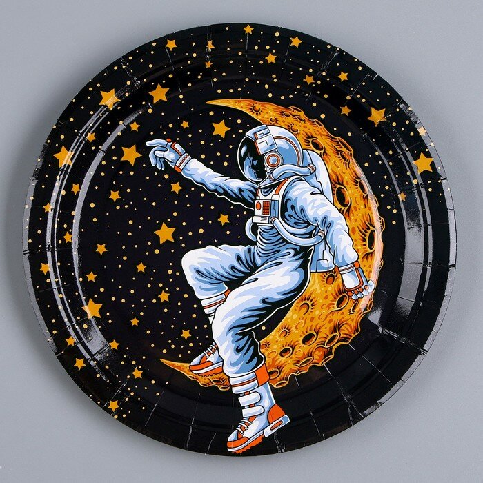 Тарелка бумажная «Космонавт», в наборе 6 шт. - фотография № 1