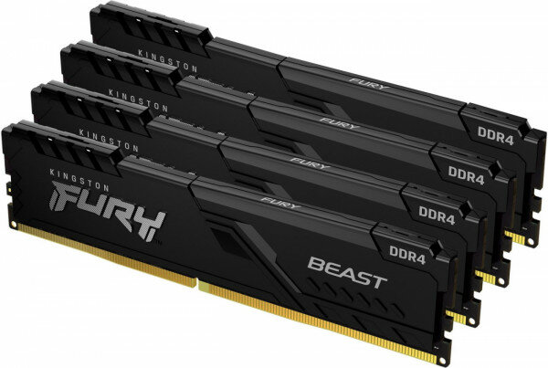 Оперативная память Kingston 16GB 2666MHz DDR4 CL16 DIMM (Kit of 4) FURY Beast Black KF426C16BBK4/16