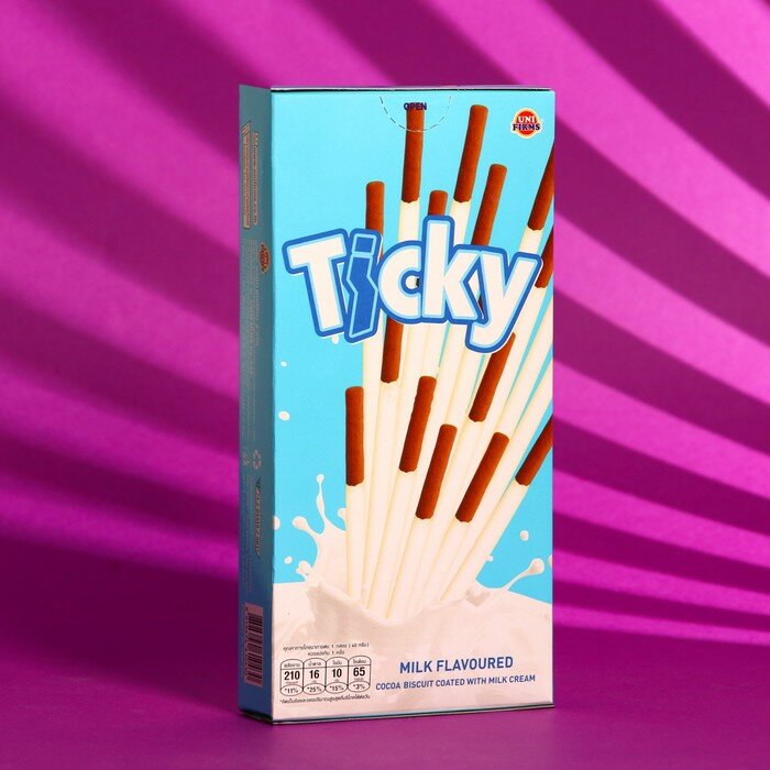 Бисквитные палочки Ticky молочные, 40 г - фотография № 1