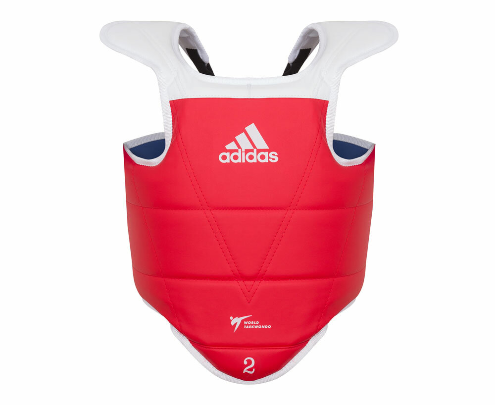 Защита корпуса Adidas двухсторонняя Adult Body Protector Reversible WT сине-красная, размер XS, артикул adiTKP01 (Размер: XS)