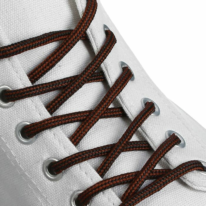 Шнурки для обуви, круглые, d = 4,5 мм, 120 см, пара, цвет чёрно-коричневый (25 пара) - фотография № 1