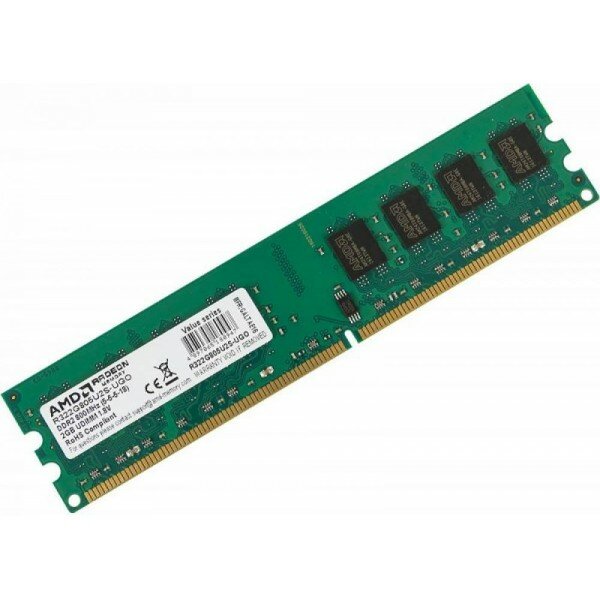   AMD DDR2 2Gb 800MHz R322G805U2S-UGO OEM PC2-6400 CL5 DIMM 240-pin 1.8