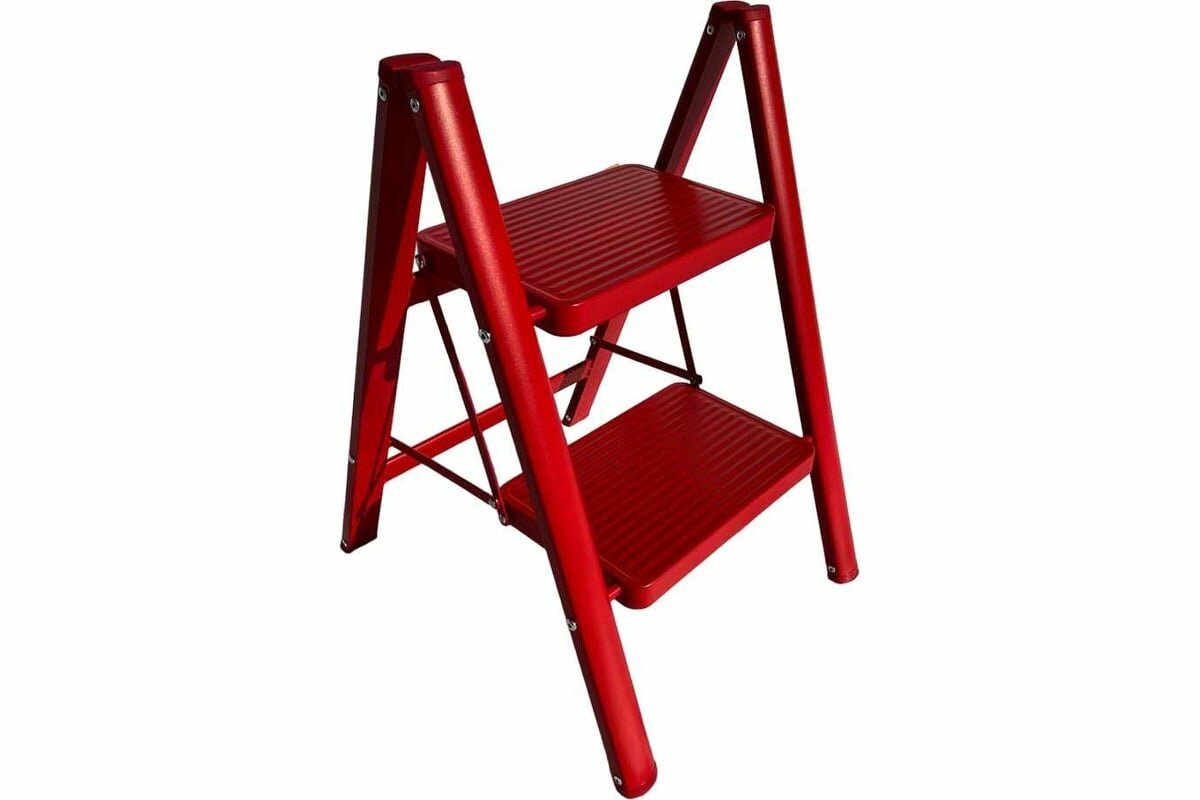фото Алюбэст ,стремянка стальная , (красный цвет), 2 ступени, 44см DLS402R