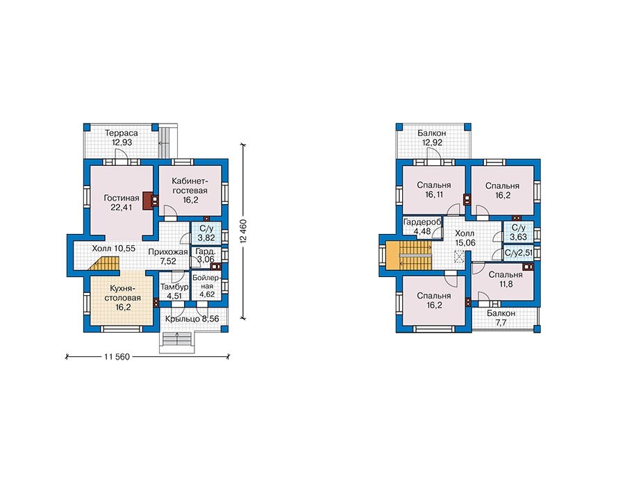 Проект дома Plans-60-04 (177 кв.м, газобетон 400 мм) - фотография № 2