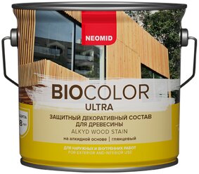 Лессирующий деревозащитный состав Neomid BIO COLOR ULTRA, орегон 9л