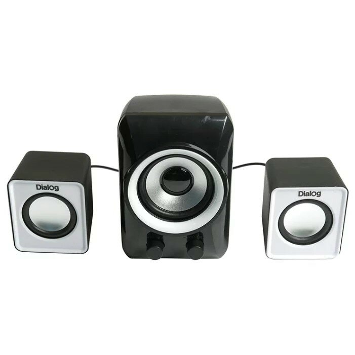 Dialog Colibri AC-202UP BLACK-WHITE - колонки 2.1, 11W RMS, черные, питание от USB