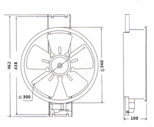 Вентилятор 300FZY 2D большой промышленный осевой D340мм 220V AC 0.95A 2016m3/h 340мм - фотография № 4