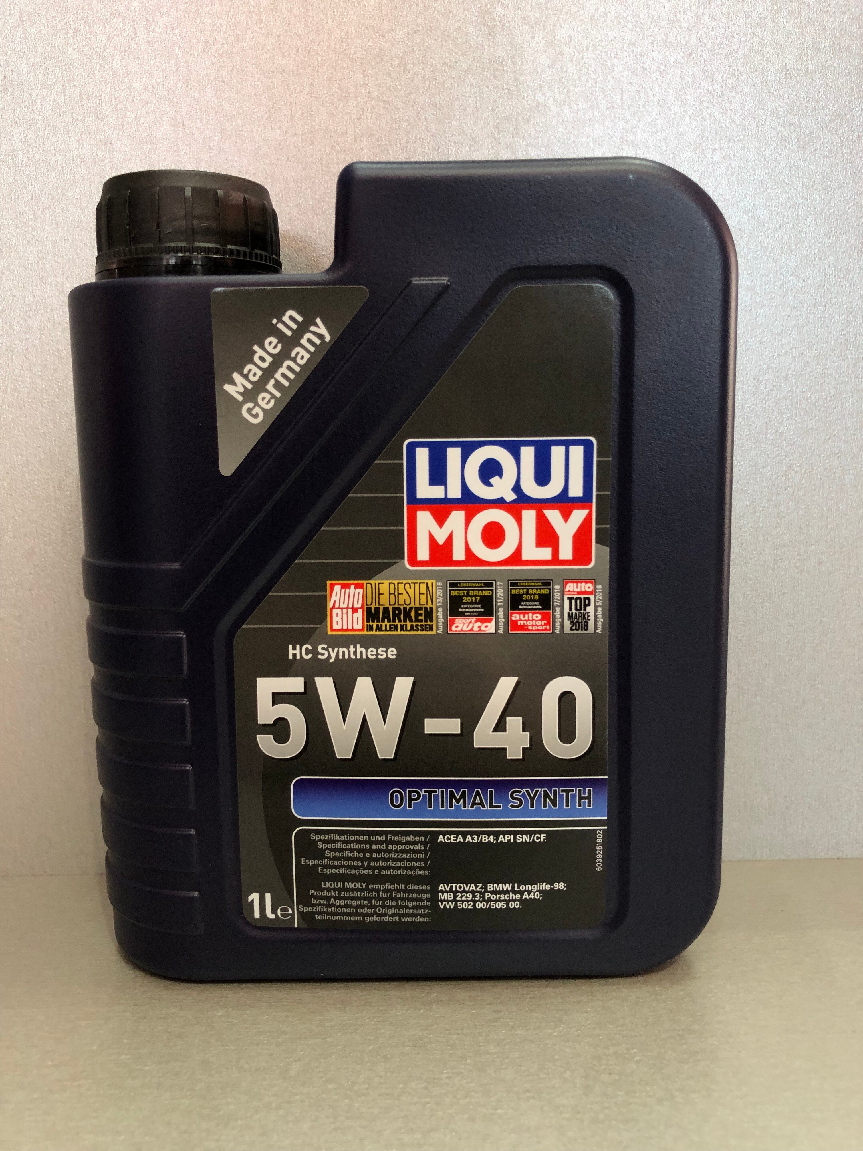 Масло моторное Liqui Moly Optimal Synth 5W-40 1л синт. API SN/CF