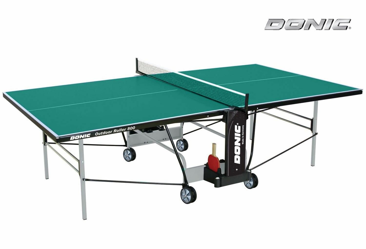 Всепогодный теннисный стол Donic Outdoor Roller 800 зеленый с сеткой