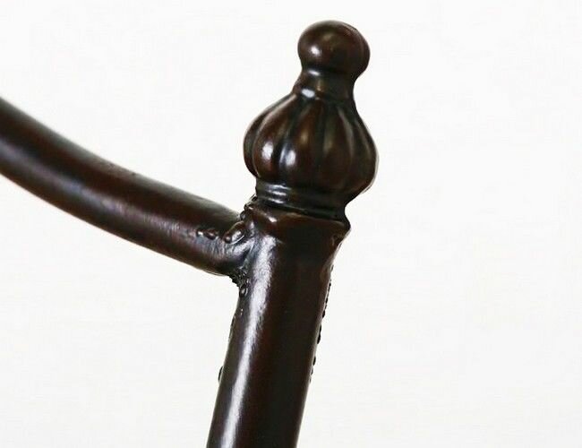 Кованая скамейка качели "Бордье" для одного, тёмно-коричневая, 61х91х93 см, Boltze - фотография № 4