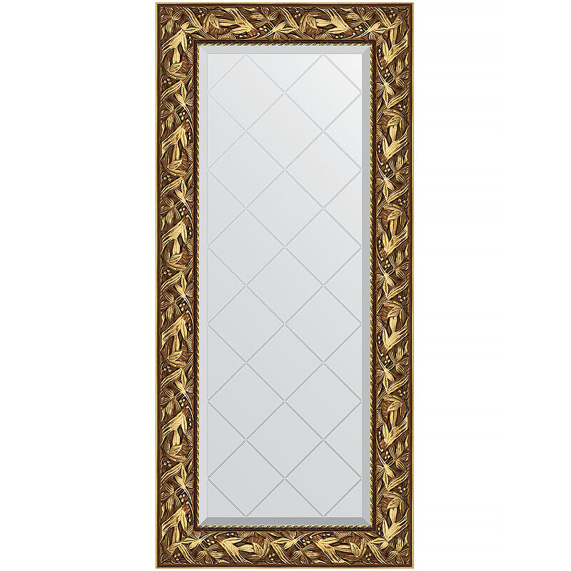 Зеркало с гравировкой поворотное Evoform Exclusive-G 59x128 см в багетной раме - византия золото 99 мм (BY 4070)
