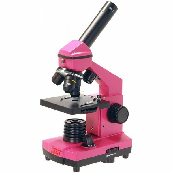 Школьный биологический микроскоп в кейсе Микромед Эврика 40х-400х Фуксия