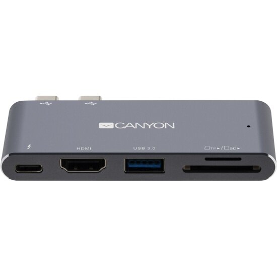 Хаб CANYON USB Hub DS-5 5 портов (Thunderbolt 3, USB 3.0, HDMI, SD, TF)