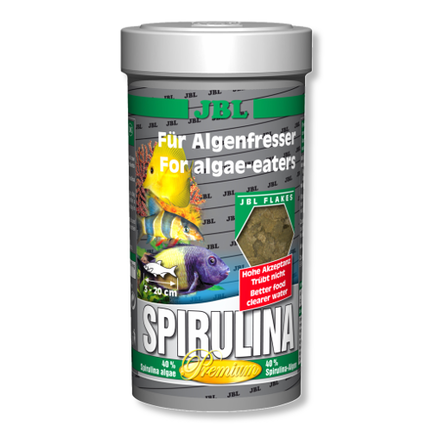 JBL Spirulina - Основной корм премиум для растительноядн. акв. рыб, хлопья, 100 мл (16 г