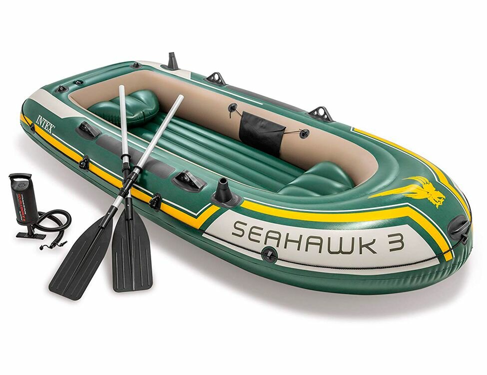 Надувная лодка Intex трехместная Seahawk-300 (Set), 295х137x43 см, 68380