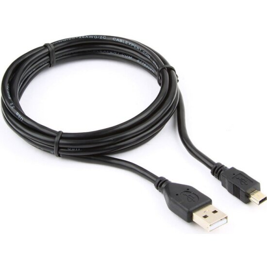 Кабель Cablexpert USB 2.0 Pro AM/miniBM 5P, 1.8м, экран, черный, пакет