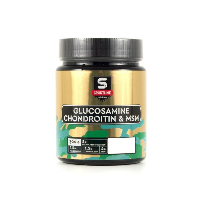 Комплекс SportLine Nutrition Glucosamine & Chondroitin & MSM Powder, тропик, 300 г