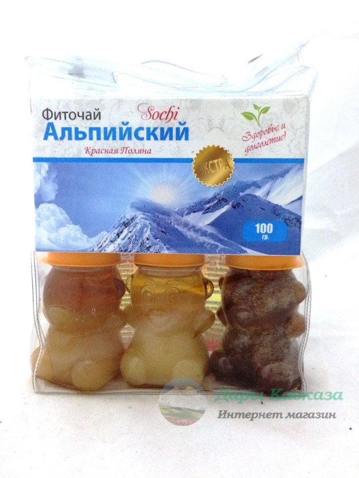 Набор медовый 3 медведя и чай в сумочке 580гр