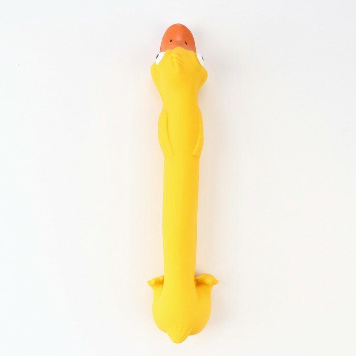 Игрушка пищащая для собак из латекса "Утка", 27 см, жёлтая - фотография № 2