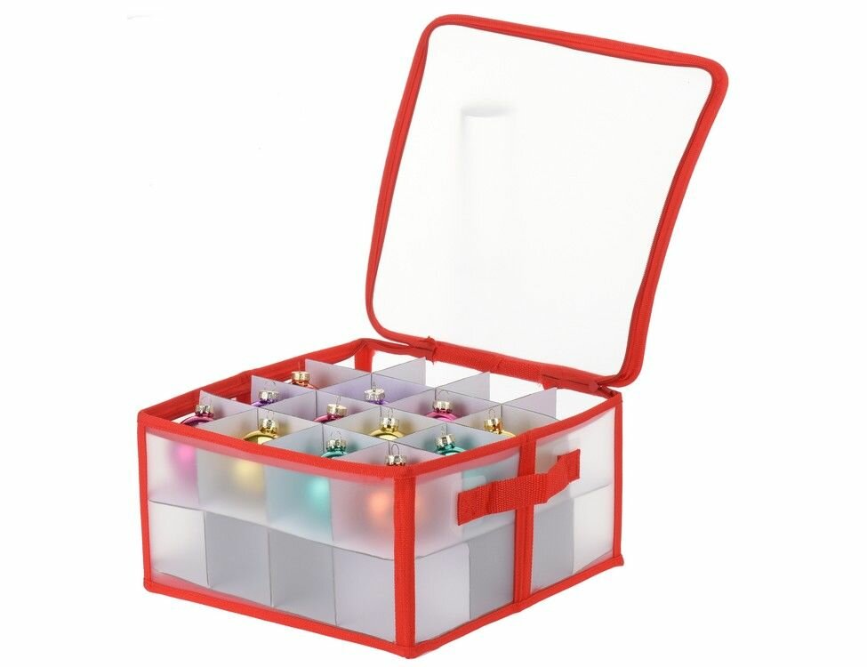 Коробка комфорт для хранения ёлочных шаров и игрушек 6 см (на 32 штуки) прозрачная 30х15 см Koopman International 170481360