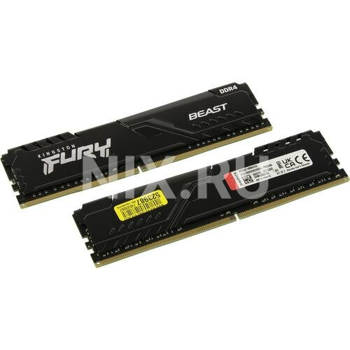 Оперативная память DIMM 32 Гб DDR4 3600 МГц Kingston Fury Beast (KF436C18BBK2/32) PC4-28800 2x16 Гб