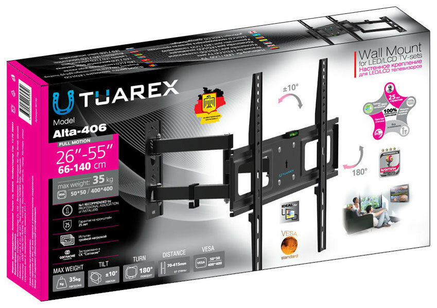 Настенный кронейн для LED/LCD телевизоров TUAREX ALTA-406 BLACK