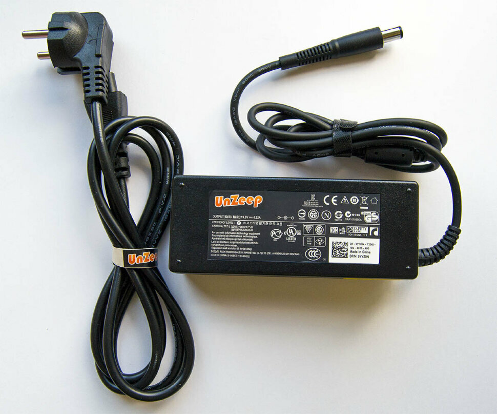 Для Dell Inspiron 3537-6959 Зарядное устройство UnZeep, блок питания ноутбука (адаптер + сетевой кабель)