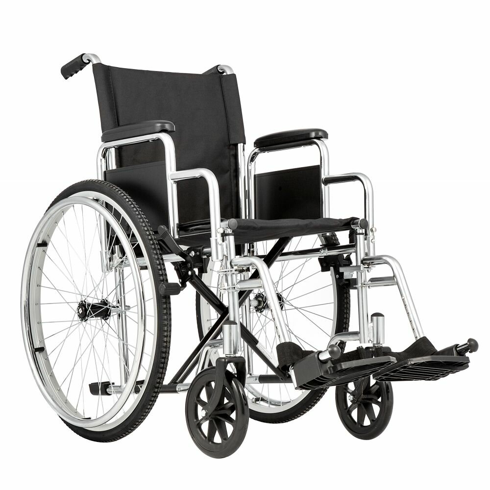 Кресло-коляска Ortonica Base 135 PU (Base 300) макс. нагрузка 130 кг, ручной стояночный тормоз, подножки откидные 43 см