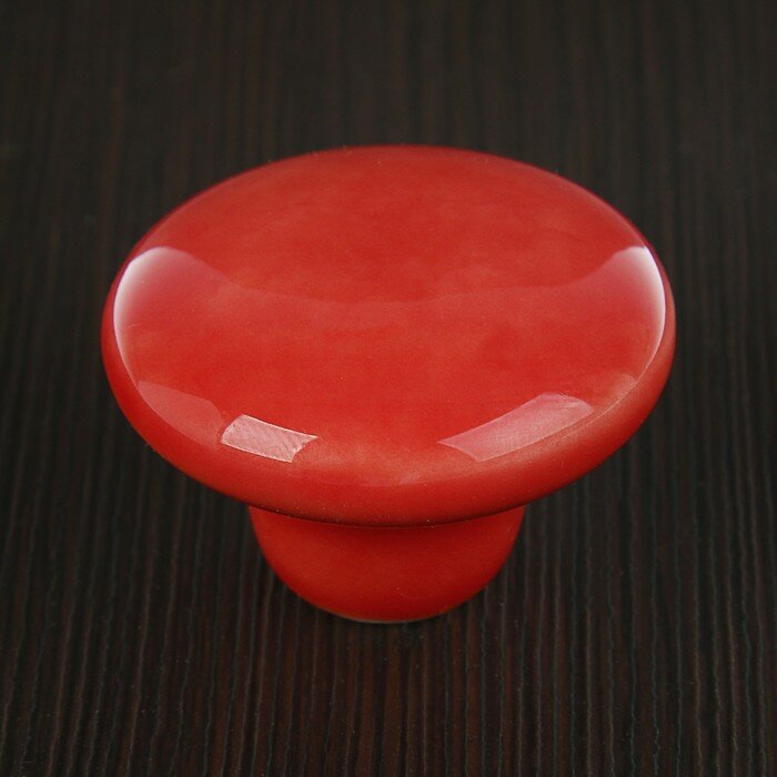 Тундра Ручка-кнопка BOWL Ceramics 002, d=38, керамическая, красная - фотография № 3