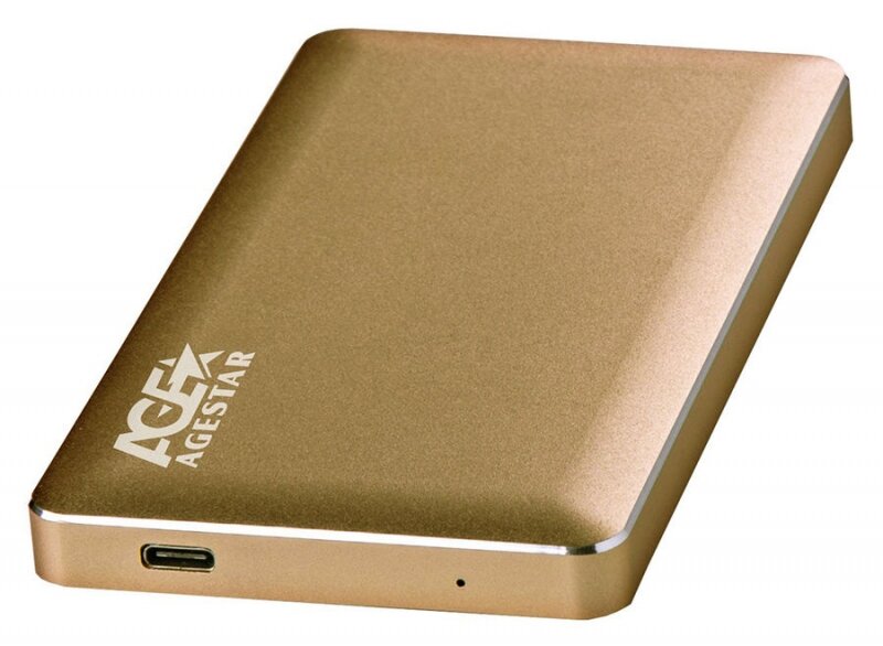 Внешний корпус для HDD 2.5" AgeStar 31UB2A16C USB3.1 TYPE-C алюминий золотистый