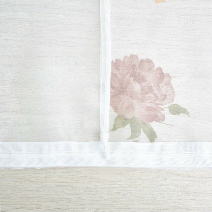 Комплект штор для кухни «Акварель», 280х160 см, цвет персиковый - фотография № 4