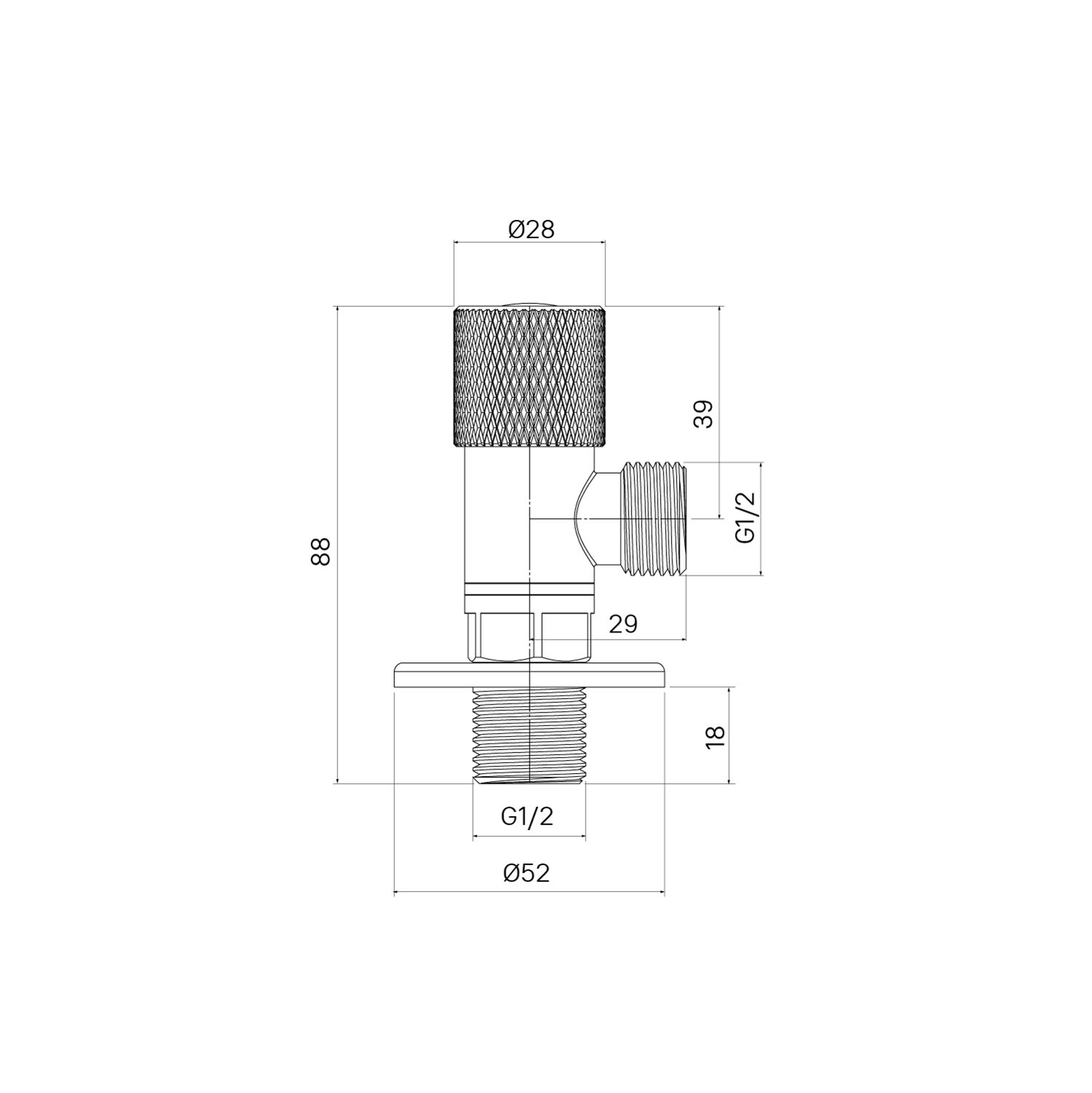 Фото товара на маркетплейсе yandex Кран угловой, с отражателем, 1/2; 1/2, кран-букса, латунь, золото, IDDIS, 910B0A6C2GDZ