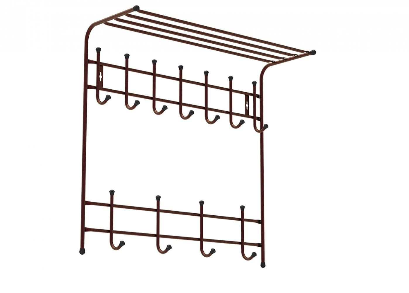 Вешалка ВПТ11 полкой 2-х ярус 74х74,5х25,5 см 11 крючков