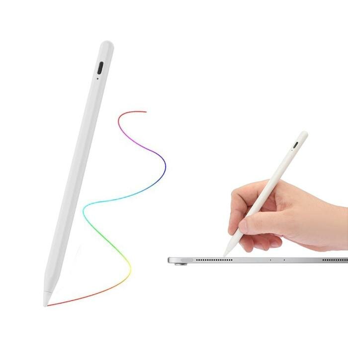Market-Space Стилус для iPad 2018-2021, 140 мАч, высокоточный, чувствительный к наклону, магнит, белый