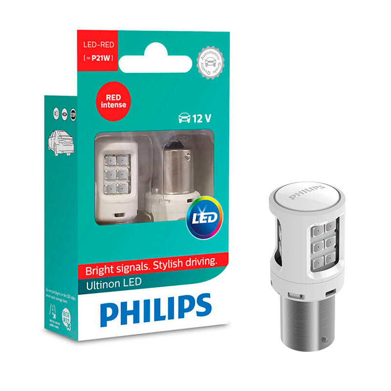 Лампа светодиодная Philips Ultinon LED P21W 12V 2,7 Вт BA15s, 2 шт.